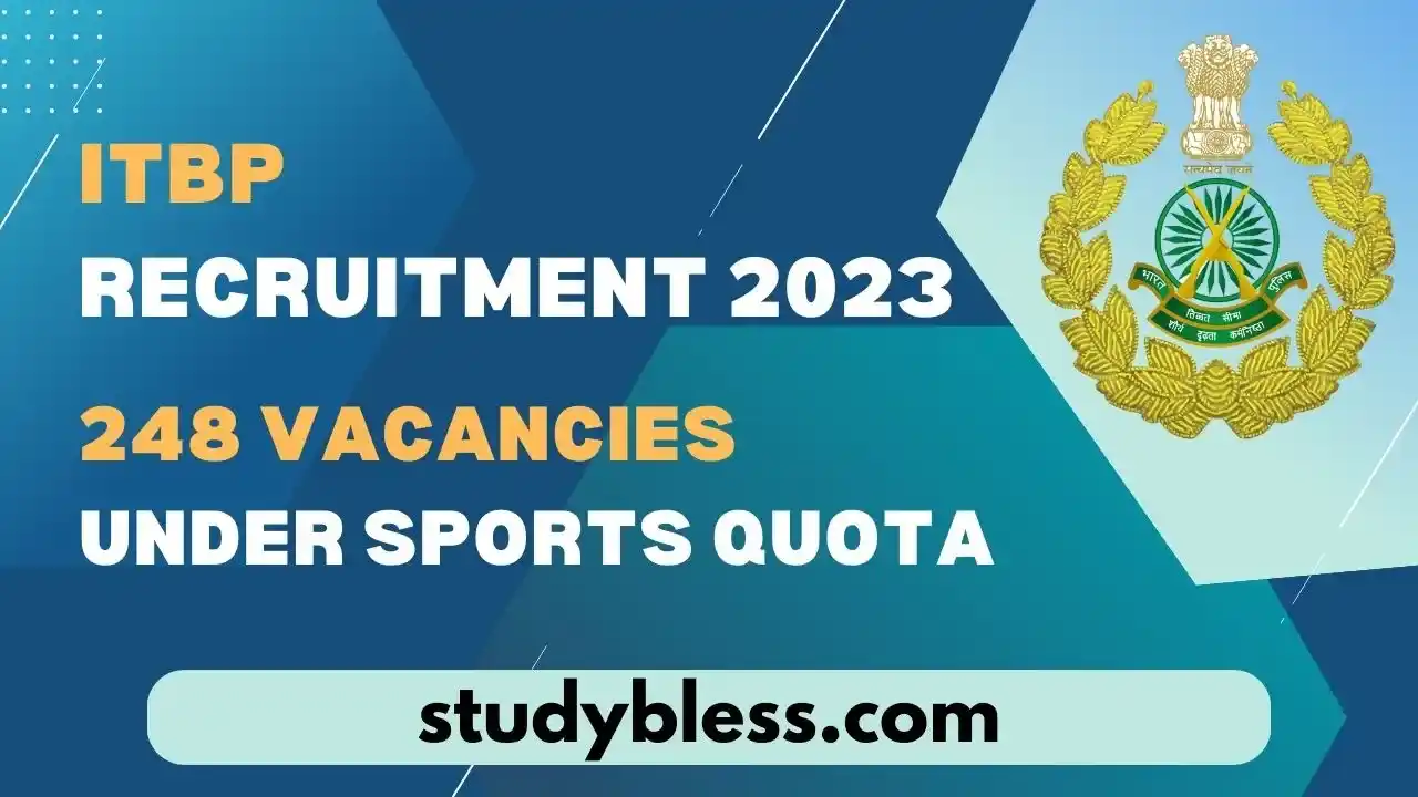 ITBP Recruitment 2023 Under Sports Quota